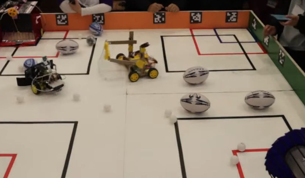 Robots fighting in arena